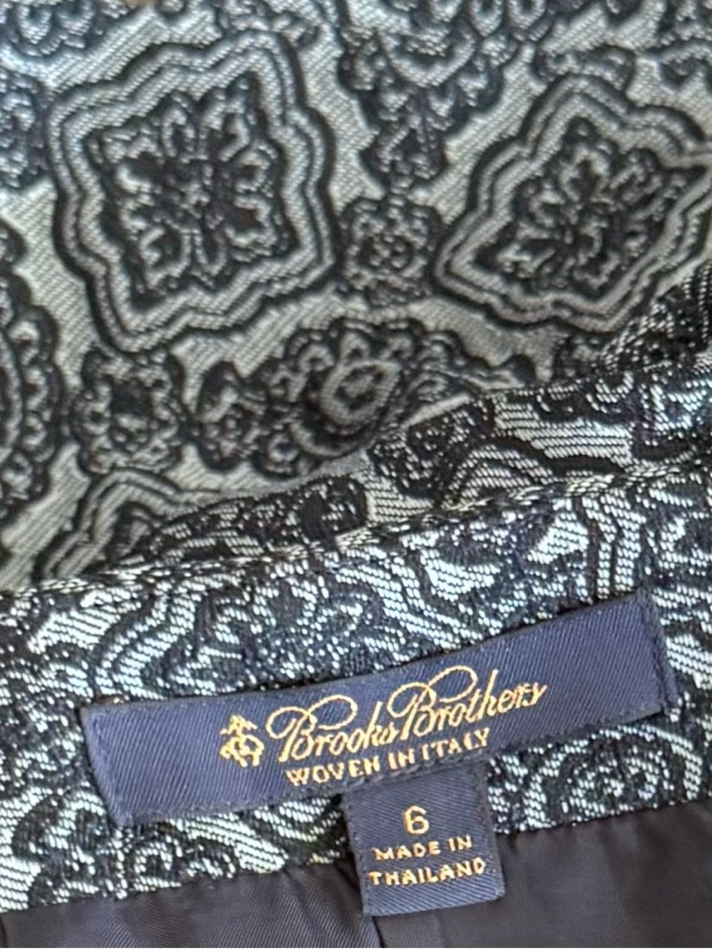 Brooks Brothers Blue Geometric-Print Pencil Skirt - Picture 6 of 7